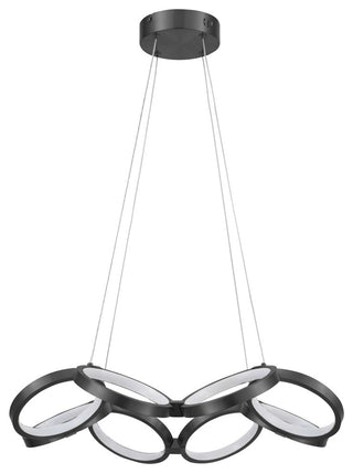 Philo Modern 1 Light Matte Black White Metal Chandelier