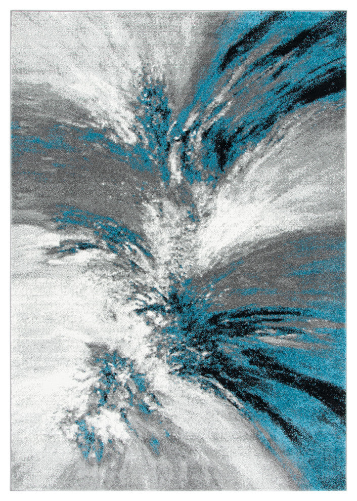 Safavieh Glacier Gla127M Organic and Abstract Rug, Blue and Gray, 2'3"x14'0" Run