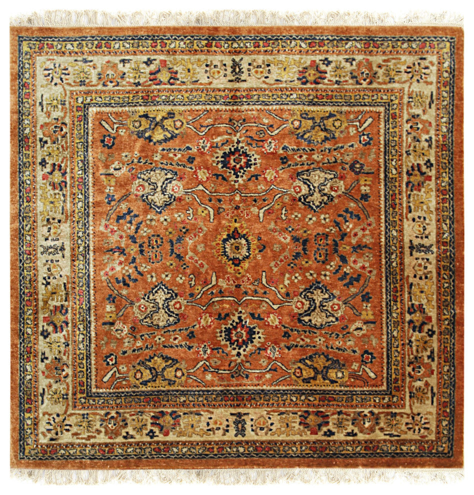 Brown Traditional All Over Oushak Area Rug