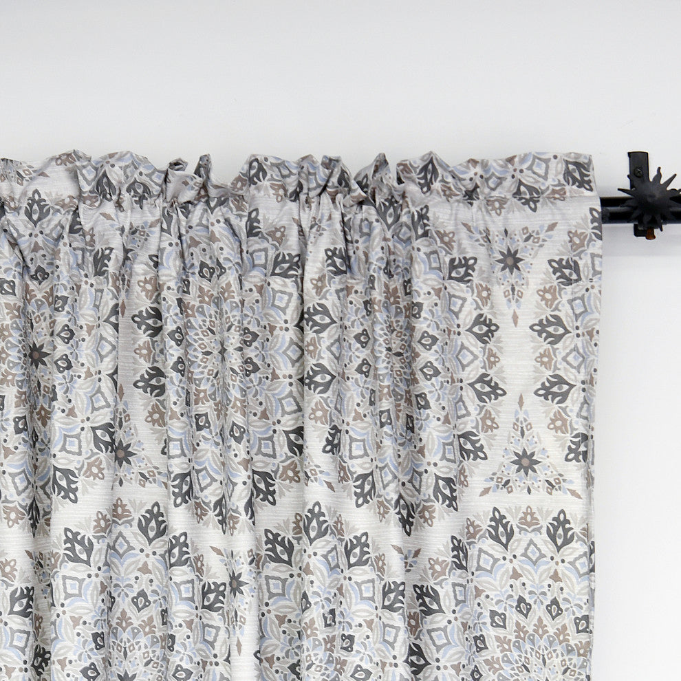 Tribal Medallion 2 Piece Curtain Set, Gray, 2 Panels, 60"x84"