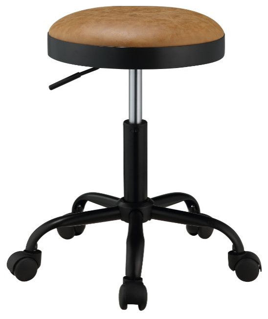 Acme Ouray Adjustable Stool With Swivel Set-2 Vintage Caramel PU and Black