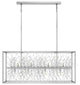 Farmhouse 12-Light Rectangle Kitchen Island Chandelier with Crystal Branch, Chrome