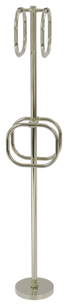 Towel Stand with 4 Integrated Towel Rings, Polished Nickel