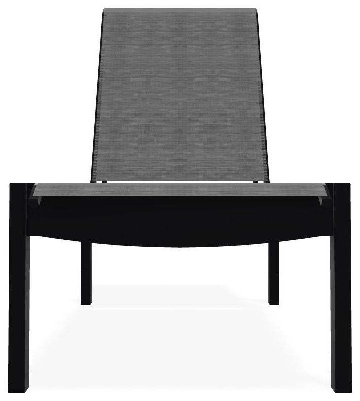 Leeward Sling Stackable Outdoor Chaise Lounge, Collect Charcoal/Black
