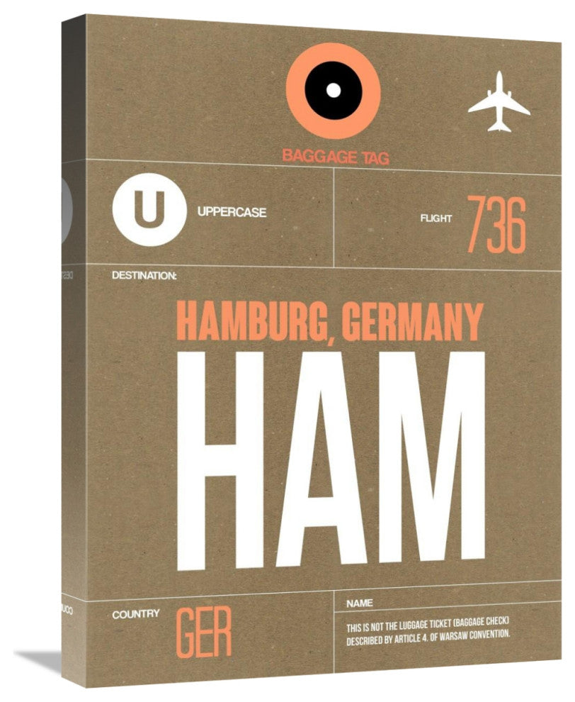 "HAM Hamburg Luggage Tag 2" Fine Art Print