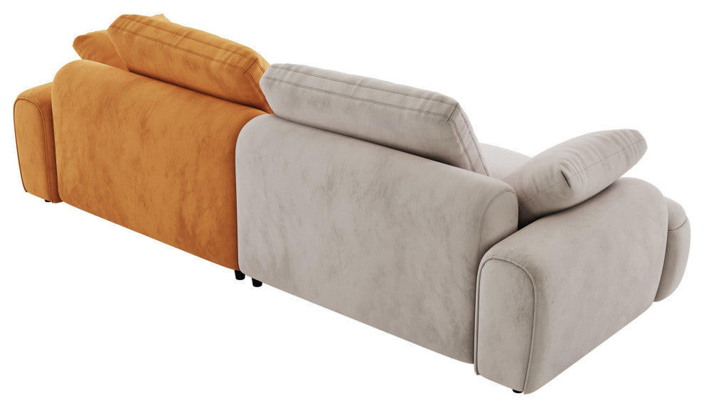 86" Large-Sized Modern Sofa with High-End Suede Fabric