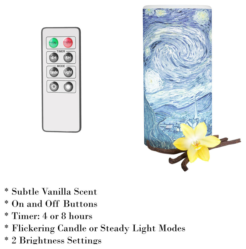 Lavish Home LED Starry Night Candle With Remote Control Timer