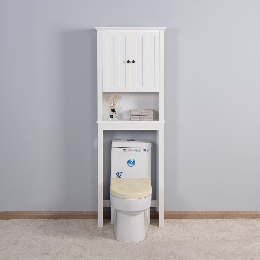 TATEUS Toilet Storage Cabinet with 2 Doors and a Open Shelf Bathroom