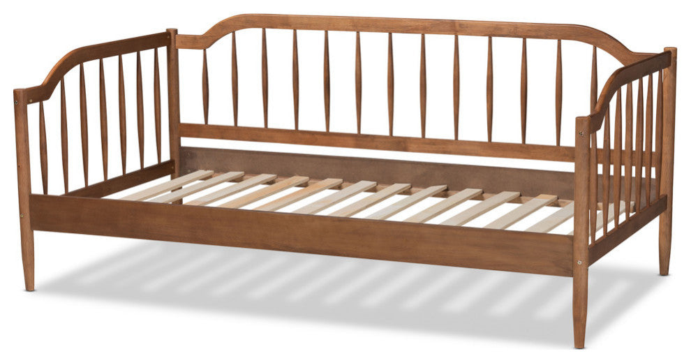 Jennine Mid-Century Twin Size Daybed, Walnut Brown
