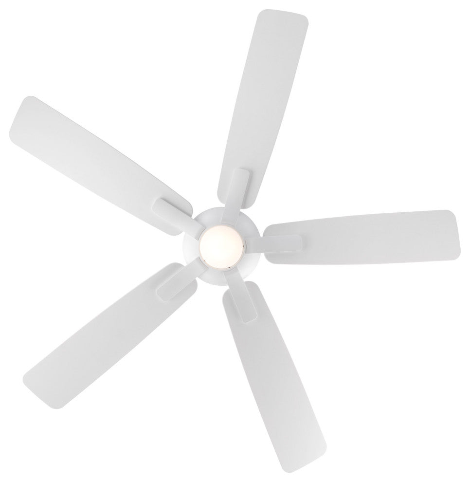 Mykonos 60" Indoor/Outdoor Smart Ceiling Fan, Matte White, 3000K Light