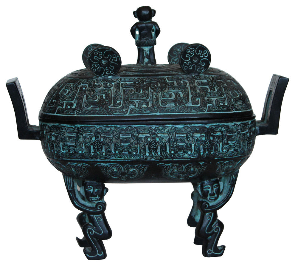 Chinese Oriental Green Bronze-ware Home Decor Display Hcs3761