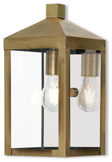 1 Light Outdoor Wall Lantern, Antique Brass