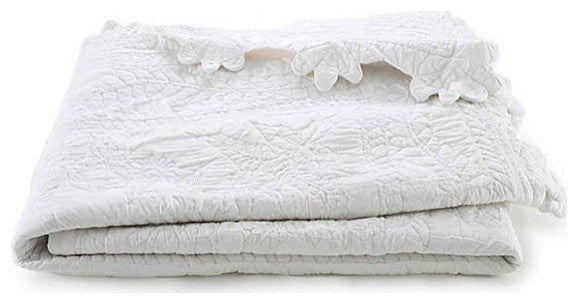 Charles Cotton Quilt, White, Euro