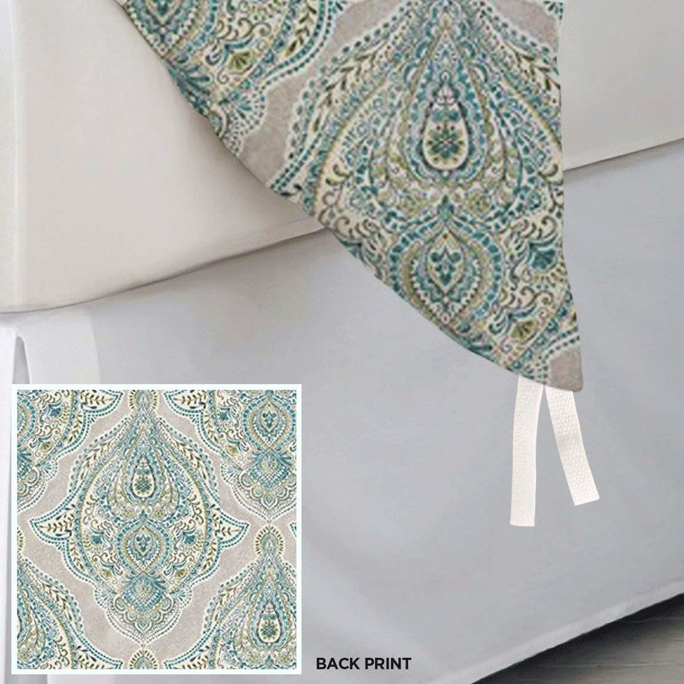 Genia Reversible Print Cotton Duvet Cover and Shams, 3-Piece Set, Queen