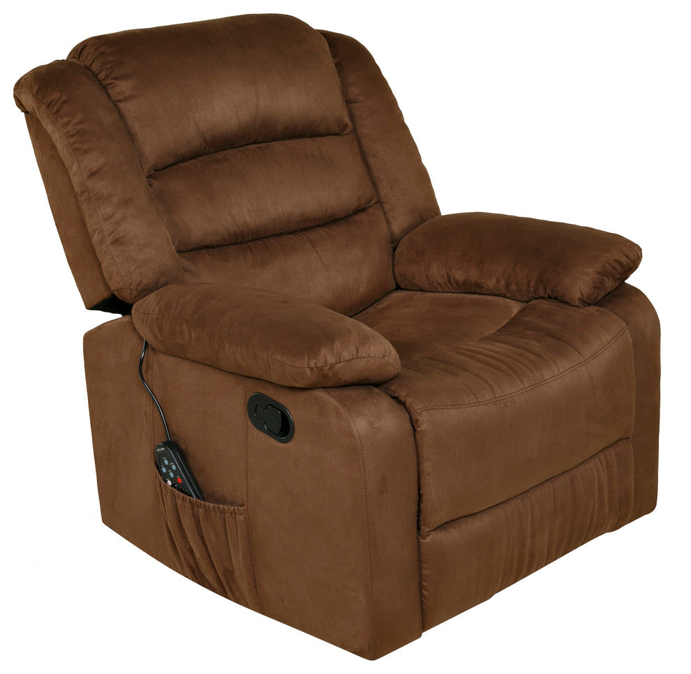 Relaxzen Rocker Recliner With Massage, Heat and Dual USB, Brown