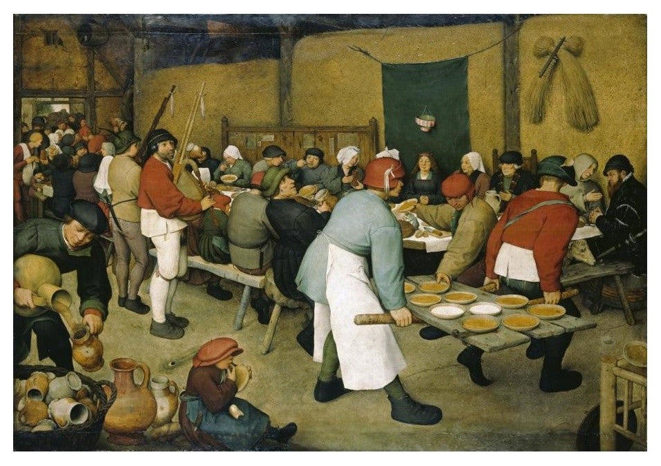 "The Peasants' Wedding" Digital Paper Print by Pieter Bruegel the Elder, 24"x17"
