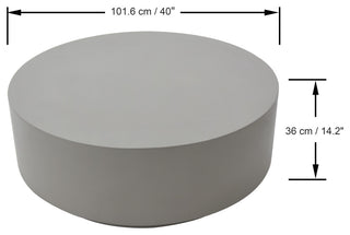 Rome 40" Round Concrete Coffee Table, Space Grey