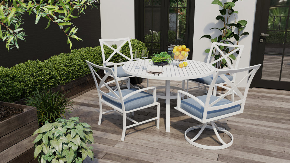 Bristol Weatherproof Cushions Swivel Outdoor Dining Chair (Set Of 2)