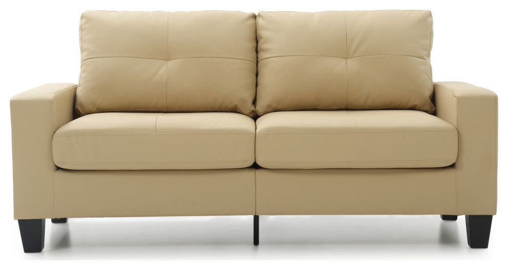 Newbury Faux Leather Modular Sofa, Beige