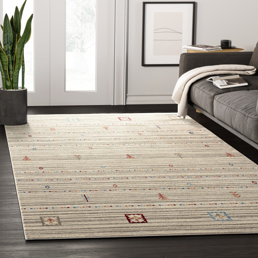 Abani Rugs Mesa MES200A Beige Southwestern Geometric Area Rug