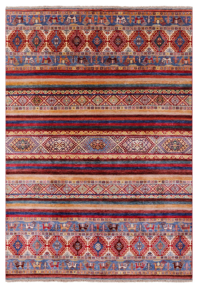 6' 8" X 9' 9" Tribal Persian Gabbeh Hand Knotted Rug Q7580