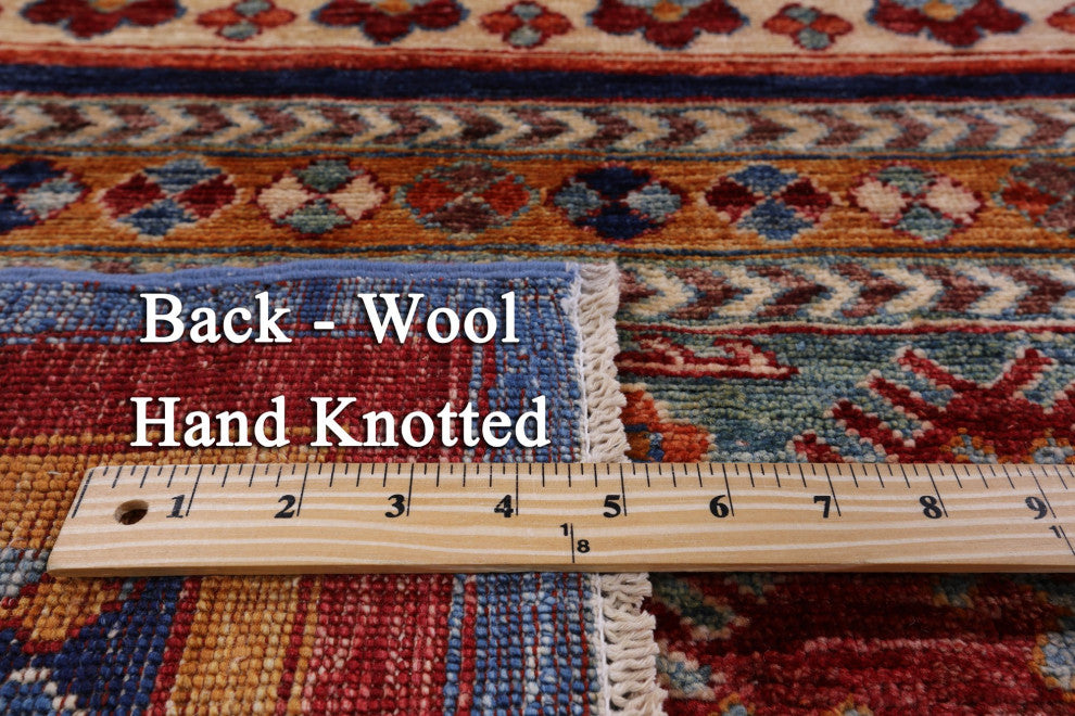 Super Kazak Khorjin Handmade Rug 6' 6" X 9' 7" Q8027