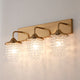 Modern 3-Light Golden Wall Sconce with Crystal Shade