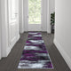 Rylan Collection Abstract Pattern Area Rug-Purple - 2' x 7'