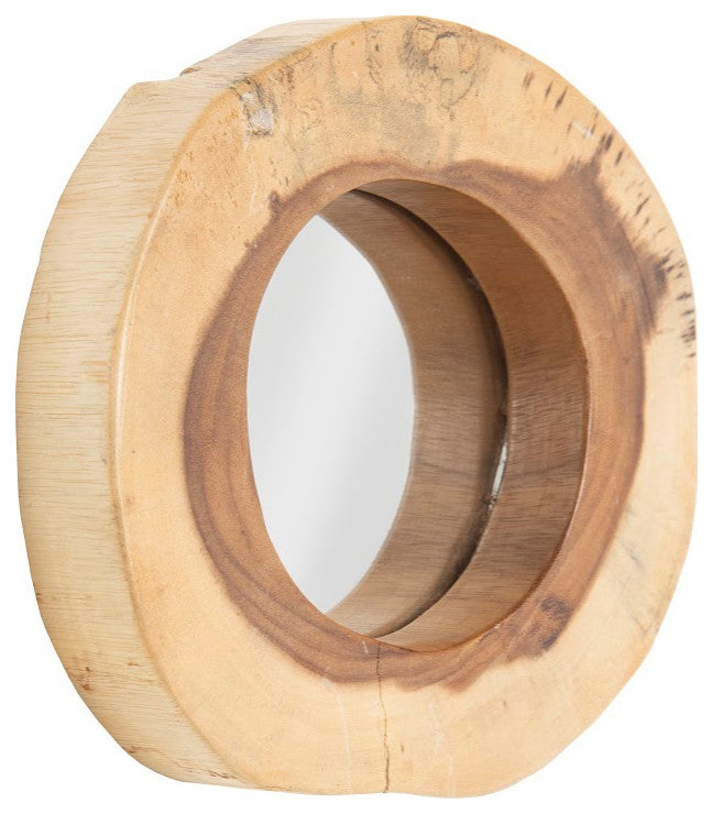 Chamcha Wood Slice Mirror, Small
