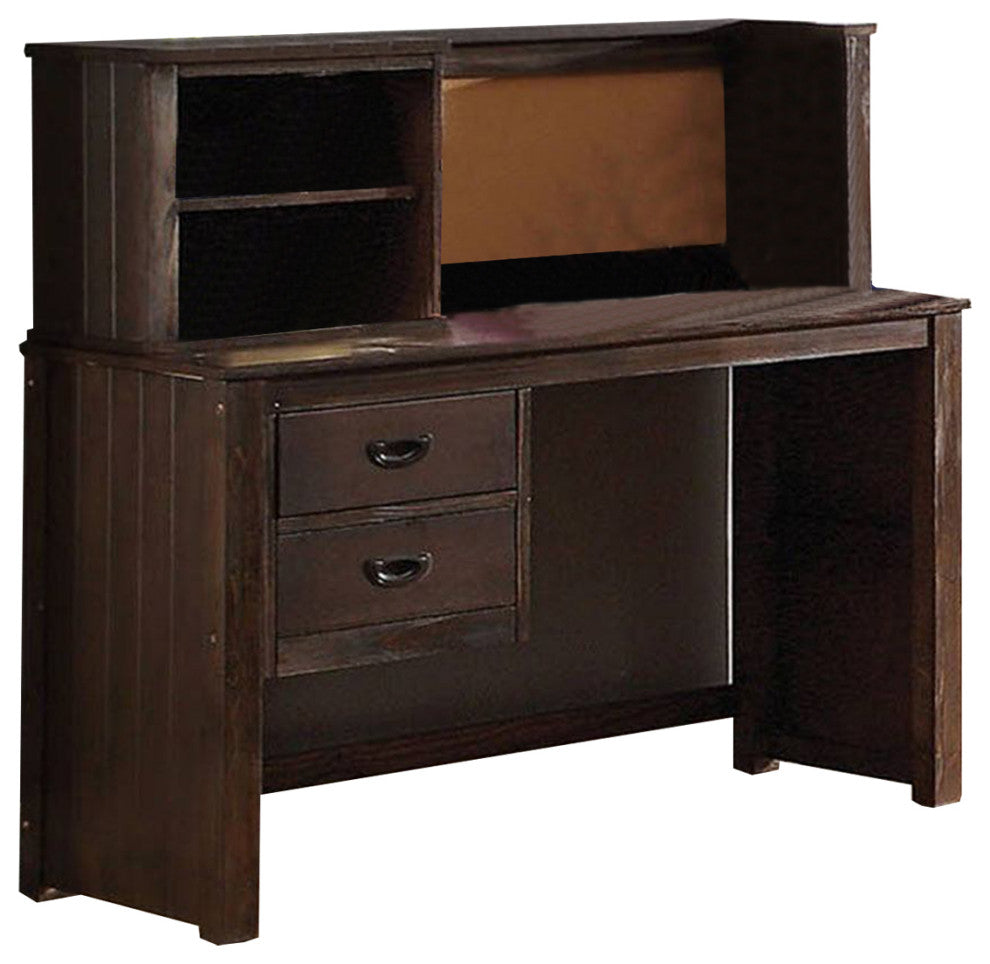 50" X 20" X 30" Antique Charcoal Brown Pine Wood Desk