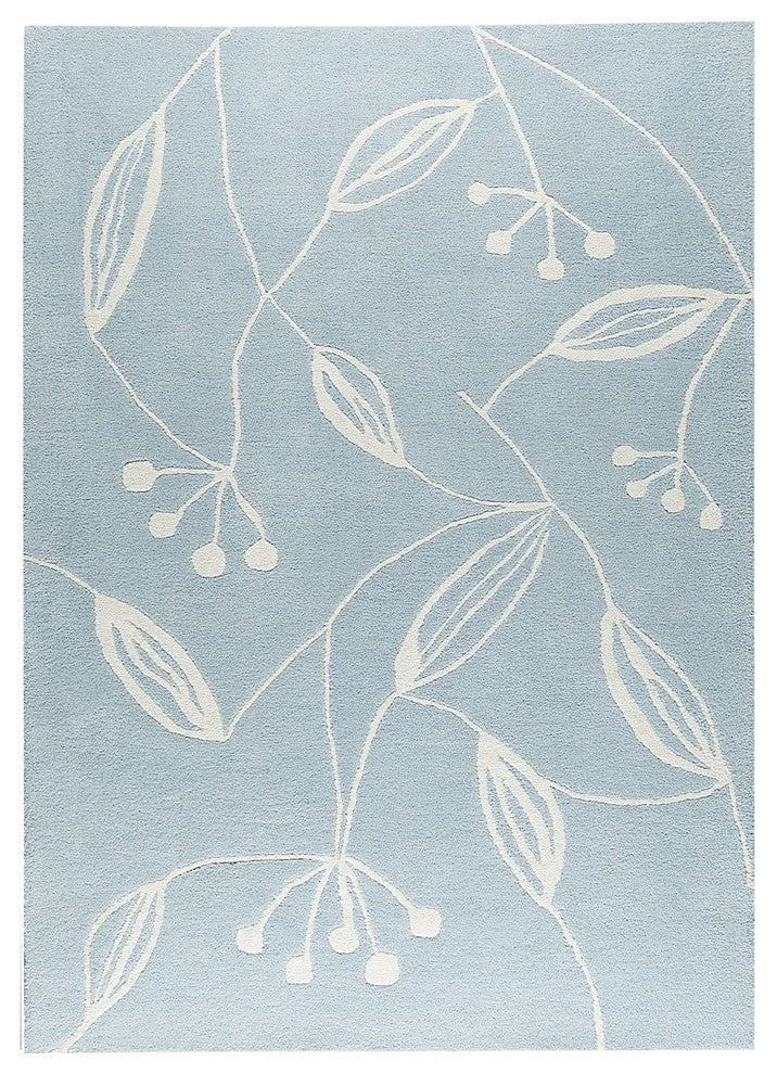 Hand Tufted Blue Wool Area Rug