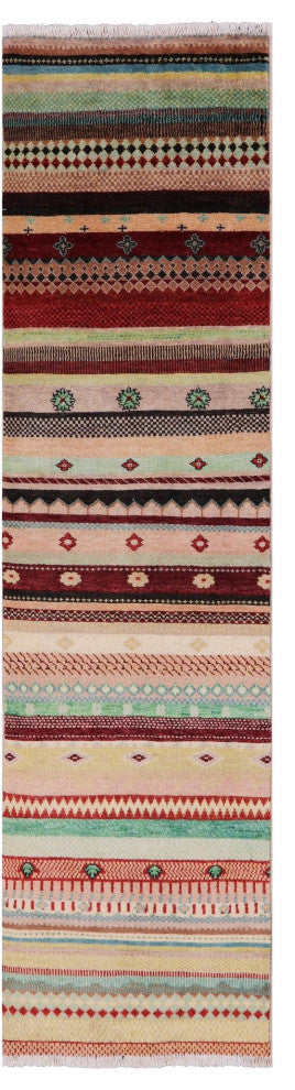 2' 1" X 7' 10" Runner Persian Gabbeh Loribaft Hand Knotted Rug Q5921