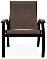 Belle Isle Sling Adjustable Outdoor Dining Chair, Mocha/Black