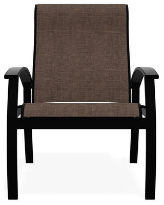 Belle Isle Sling Adjustable Outdoor Dining Chair, Mocha/Black