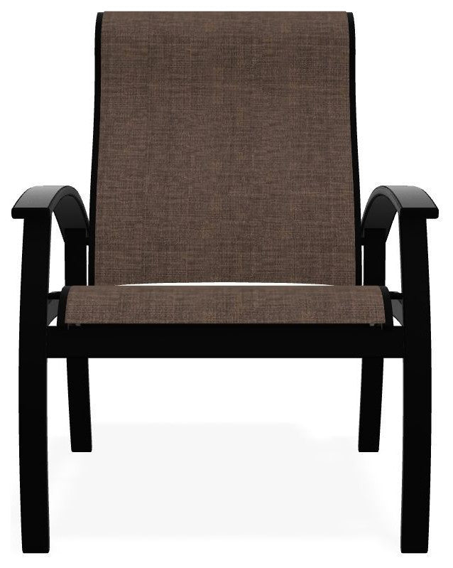 Belle Isle Sling Adjustable Outdoor Dining Chair, Mocha/Black