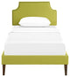 Modway Laura Twin Fabric Platform Bed With Squared Tapered Legs, Wheatgrass