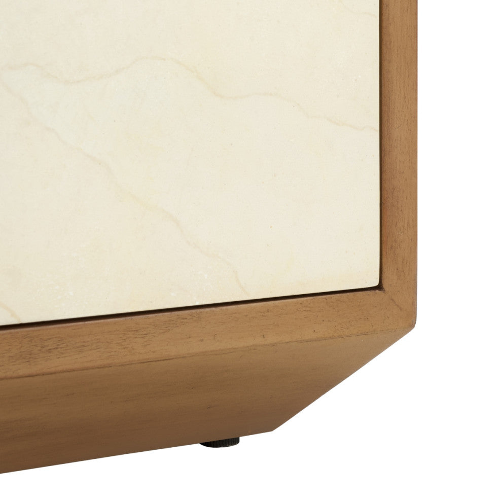 Safavieh Couture Edalina 2 Drawer Nightstand, Natural/White