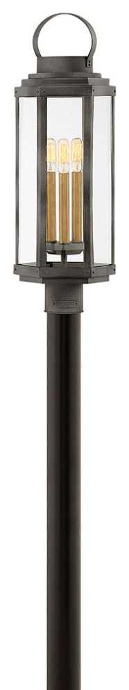 Hinkley Danbury Large Post Top Or Pier Mount Lantern, Aged Zinc