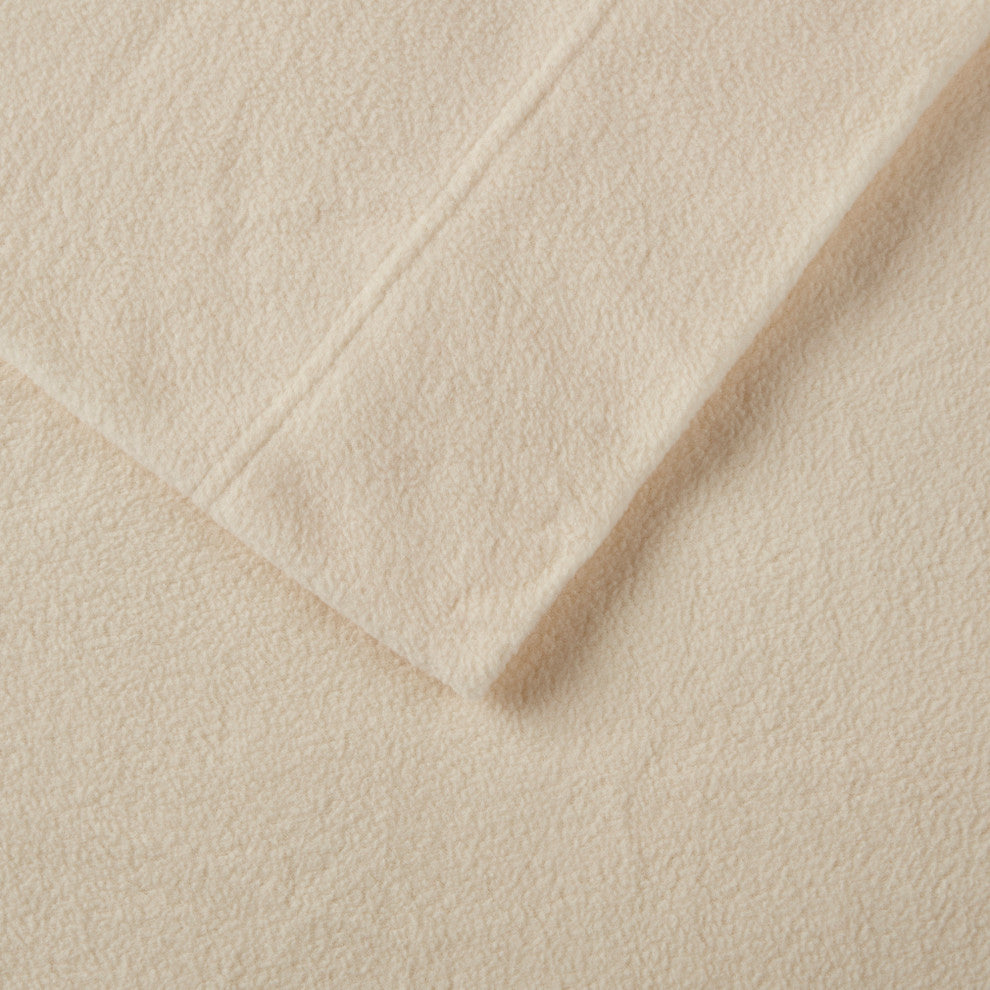 True North by Sleep Philosophy Knitted Micro Fleece Solid Sheet Set, Taupe, Cali