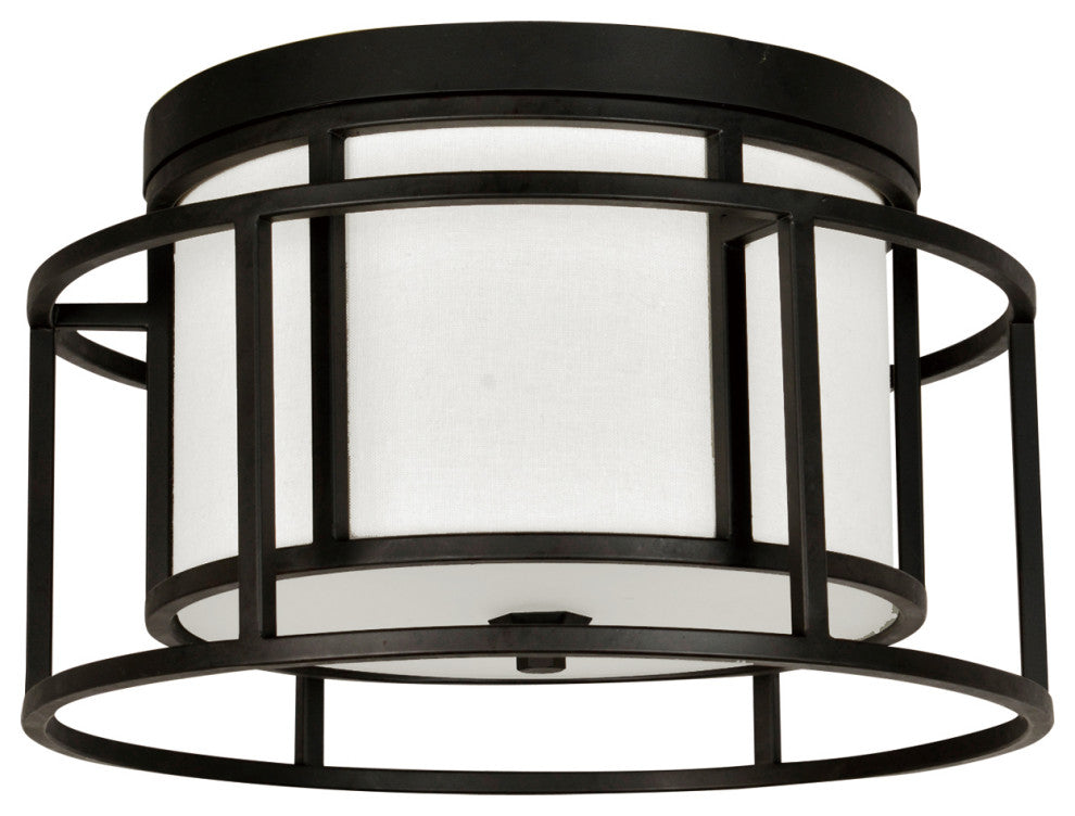 Hulton 2-Light Ceiling Mount, Matte Black Finish