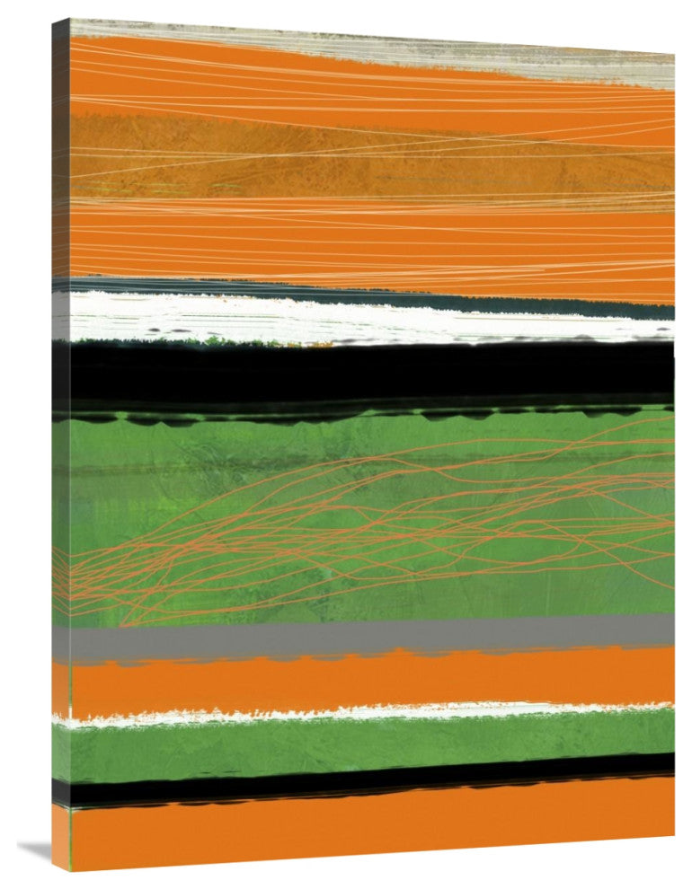 "Orange And Green Abstract 2" Fine Art Print