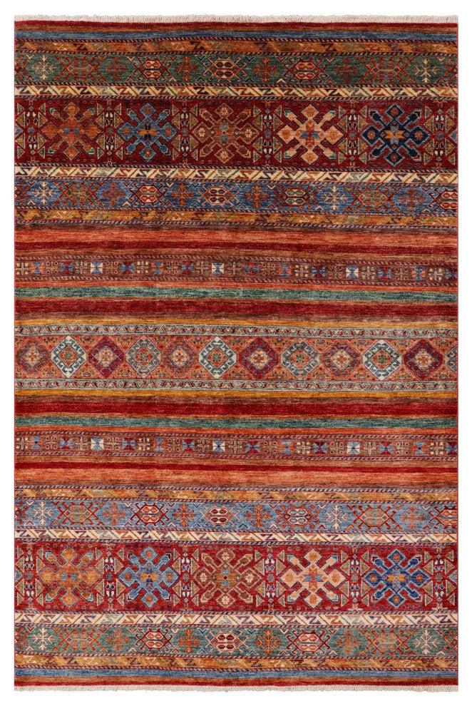 Khorjin Super Kazak Hand Knotted Wool Rug 5' 9" X 8' 7" Q4861