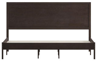 Asher Solid Wood Platform Bed with Wooden Slats and Headboard, Dark Brown, King