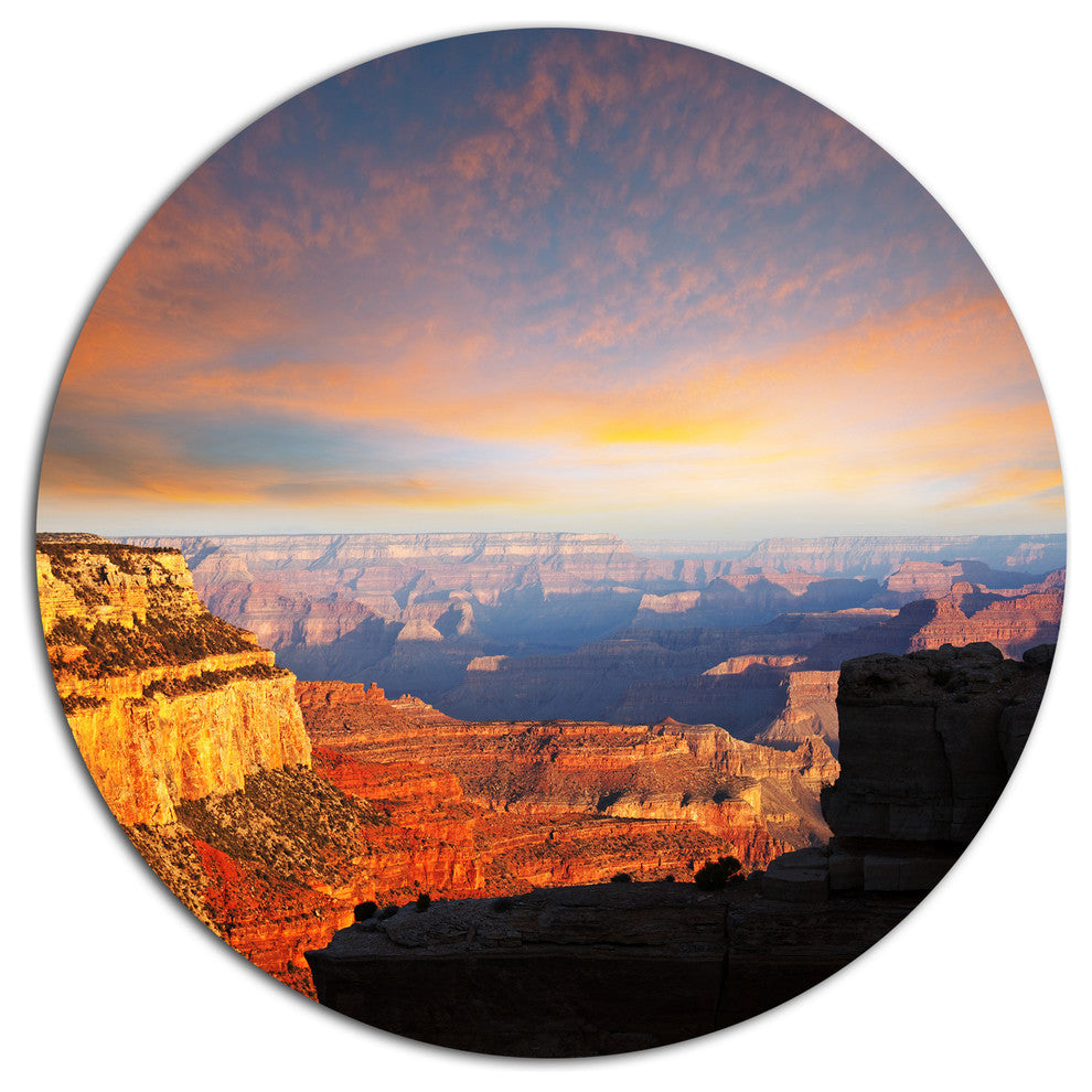 Beautiful View Of Grand Canyon, Landscape Disc Metal Artwork, 11"