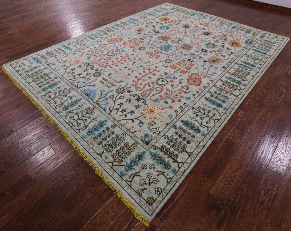 Turkish Oushak Handmade Wool Rug 9' 0" X 12' 1" - Q15637