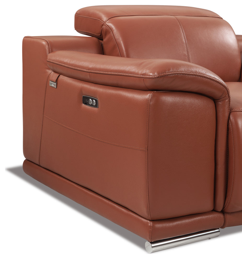 Veneto Italian Leather Power Reclining 2-Piece Set Camel