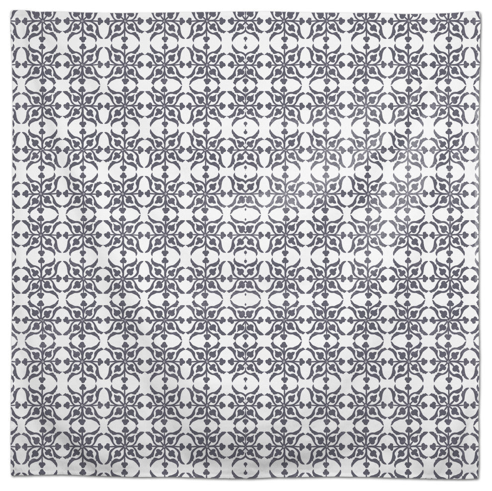 Distressed Tile Pattern Dark Gray 58x58 Tablecloth
