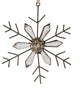 5" Silent Luxury Rustic Jeweled Faceted Tip Snowflake Christmas Ornament