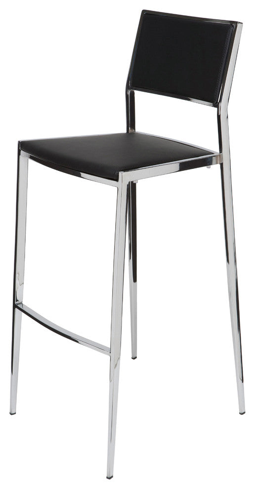 Aaron Vinyl Counter Stool, Black