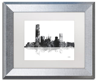 Watson 'Oklahoma City Oklahoma Skyline' Art, Silver Frame, 11"x14", White Matte
